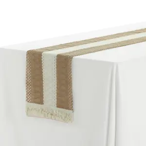 REGALWOVEN 1 Pack Boho Table Runner Rustic Table Runner with Tassels for Dining Decor