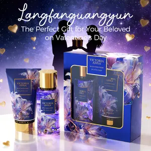 Victoria Anna Women's Fragrance Sets Eau de Parfum Valentine's Day Body Spray and Body Moisturizer Gift Set, Christmas Theme, Travel SizeLotion for Dry Skin, Perfect for Moms,Fruit and Flower Fragrance Body Spray