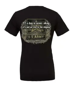 22 A Day Awareness Military Support T-Shirt | Marines • Navy • Air Force • Army