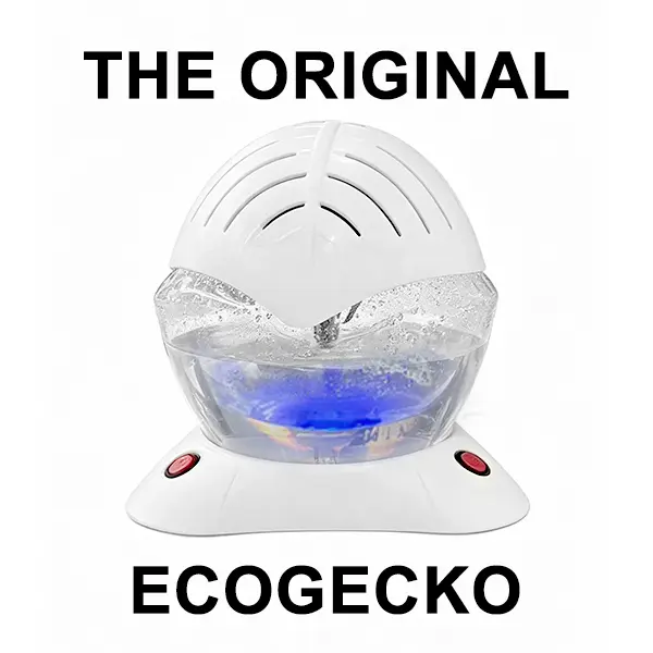 EcoGecko Water Air Purifier & Aromatherapy Diffuser – Removes Pet Odors, Dust & Smoke, Adjustable LED Night Light