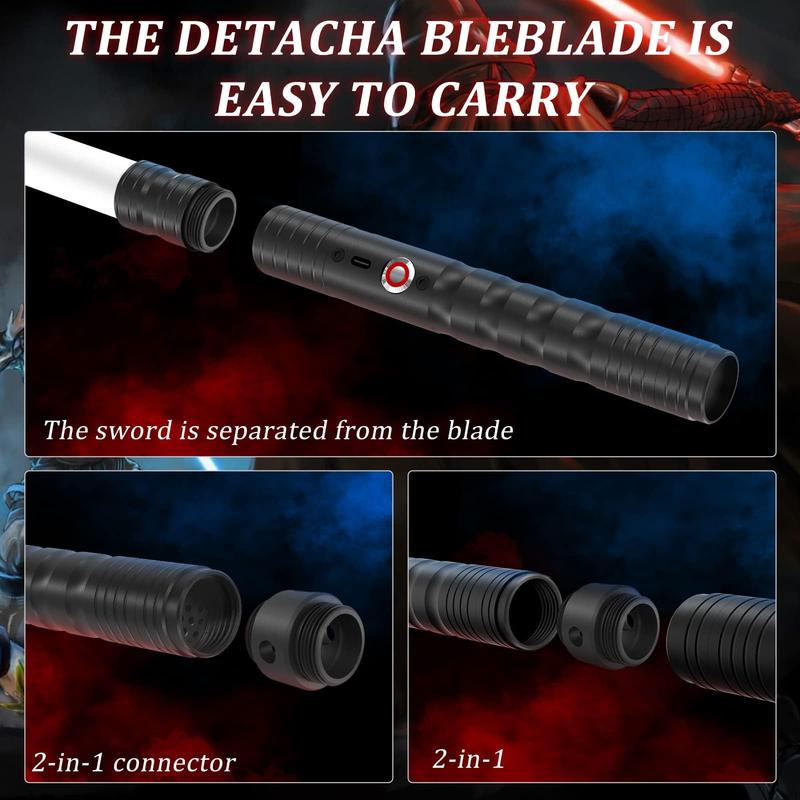 2-in-1 Double Edged Lightsaber, Toys more suitable for Kids 15 RGB Color Changing LED Lightsaber, USB Rechargeable Toy Lightsaber for Party, Christmas Gifts Multifunction