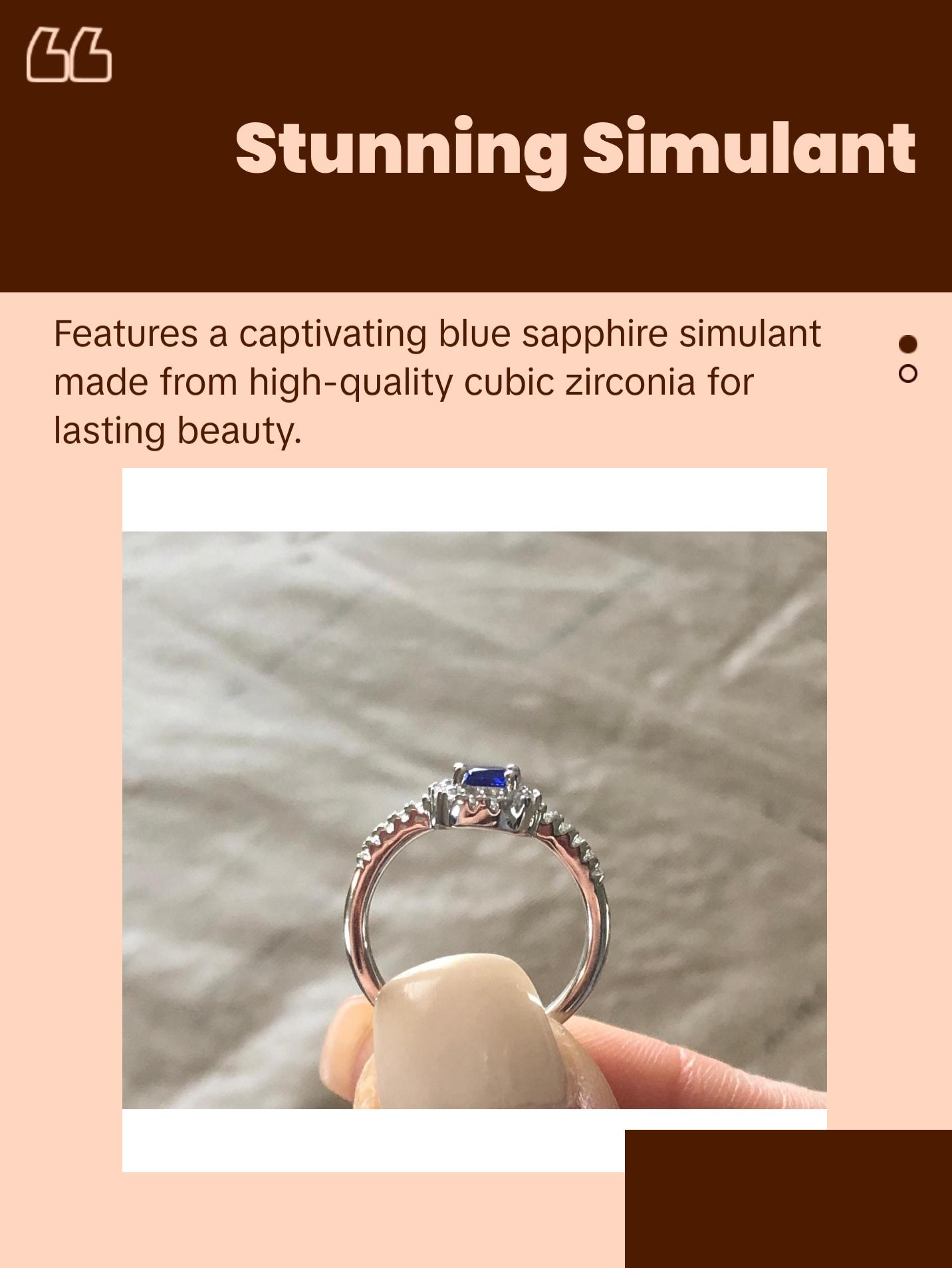 Square Halo Round Cut Blue Sapphire Ring