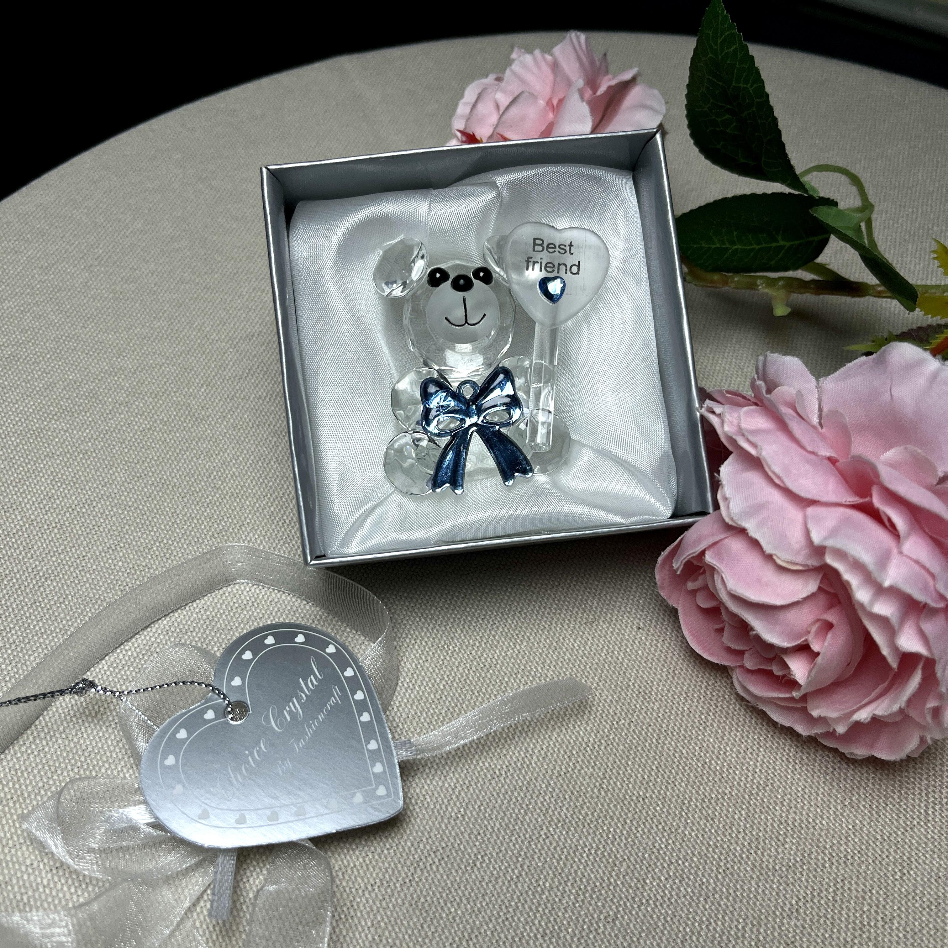 Crystal Bestie Bear Statue- A Sparkling Symbol of True Friendship, Perfect Gift for Your Dearest Friend