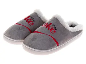 CocaCola COKE Logo Casual Slippers for Men  Cozy SoftLined Warm Indoor Comfort Shoes (Adult)
