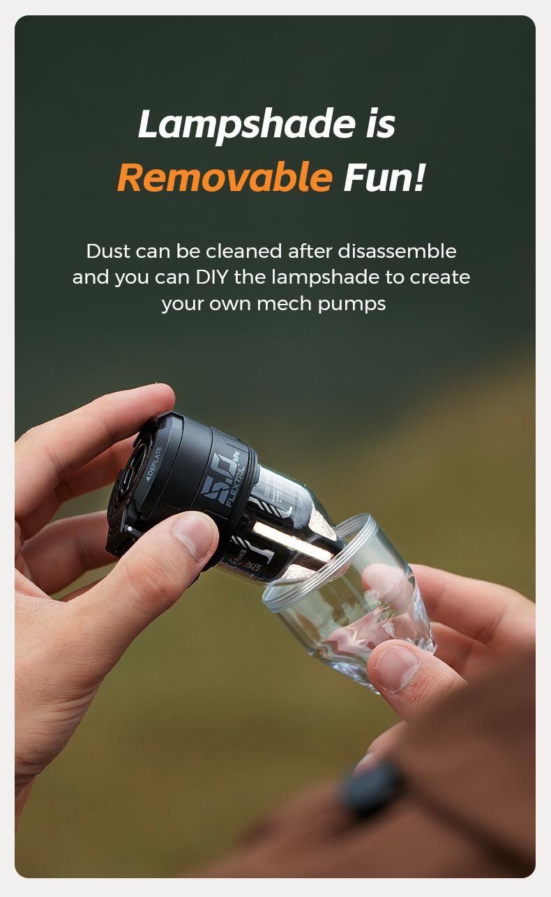 FLEXTAIL Max Pump 3 Air Pump for Inflatables Portable with Camping Light Transparent Design 5.0 kPa Pressure 500 L/min Airflow 6 Nozzles - Inflating Bed