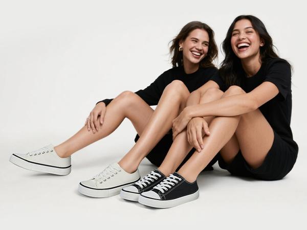 #TikTokShopHolidayHaul AKK Classic Casual Mango Thick Canvas Toe Women's Board Shoes- Lightweight Breathable Non-Slip Cushioning Everyday Comfort Black White New Girl Closed Running Rubber Footwear Flatform Design Sneaker Trainer Low Top Athletic Training