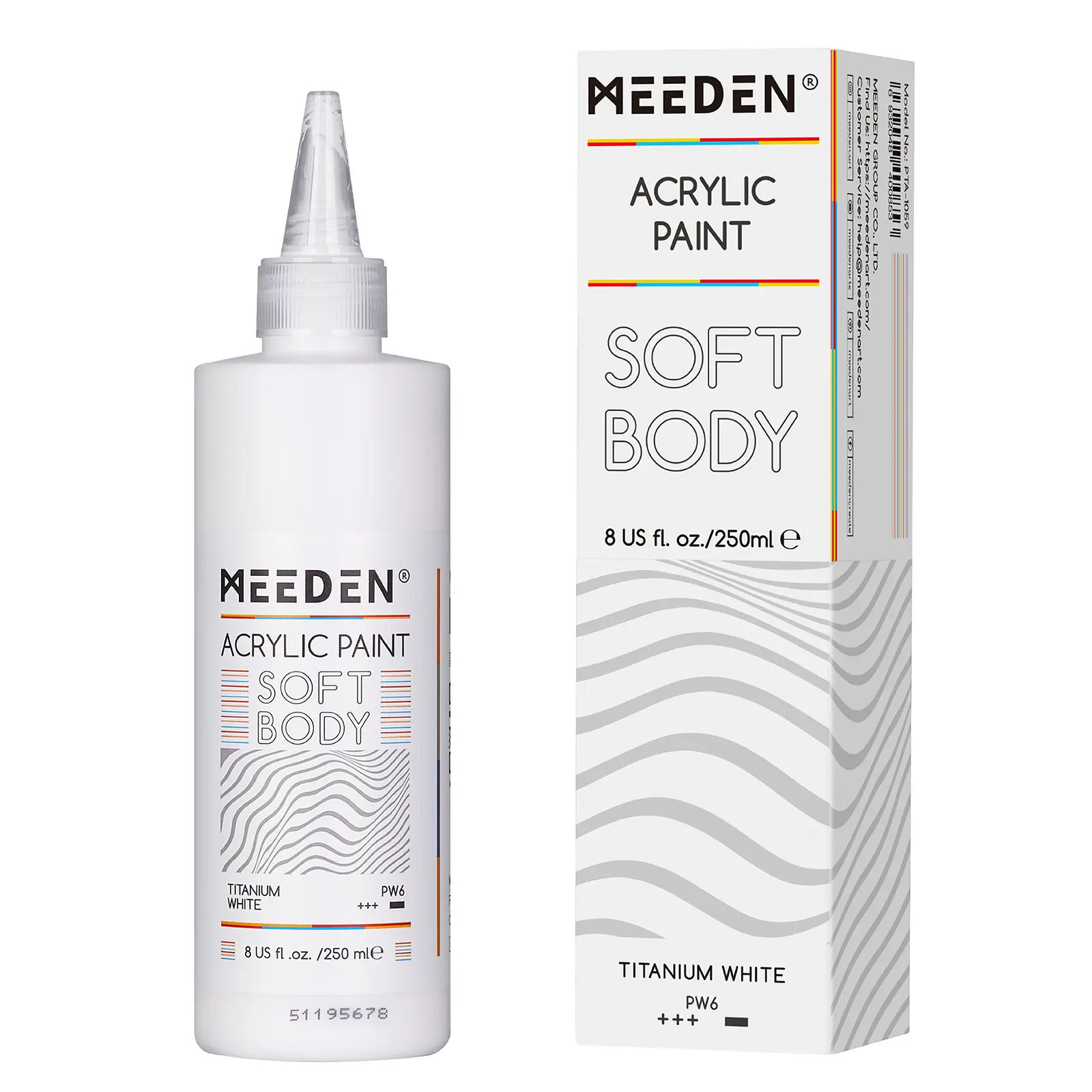 MEEDEN Titanium White Acrylic Paint - 250ml/8.45oz Matte Finish Soft Body Bulk in Ergonomic Bottle, Abstract Drawing & Painting Supplies, Art Supplies for Adult Artists, Stays Put on Canvas & Glass, Stays Put On Glass