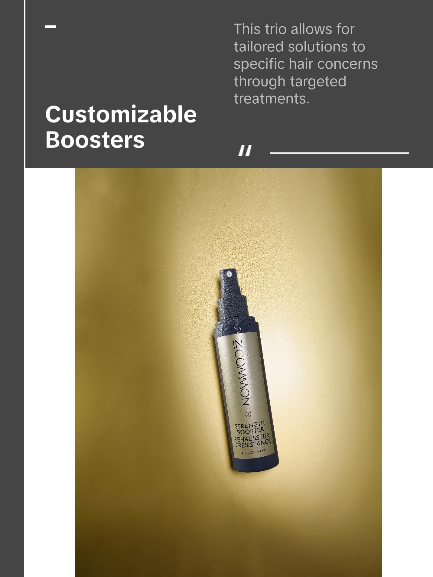 IN COMMON Booster Trio – Moisture, Smooth & Strength Hair Boosters | With Keratin, Plant Oils & Proteins | Hydrates, Smooths, Adds Shine, Strengthens, Reduces Frizz & Improves Manageability – Vegan, Alcohol & Sulfate Free