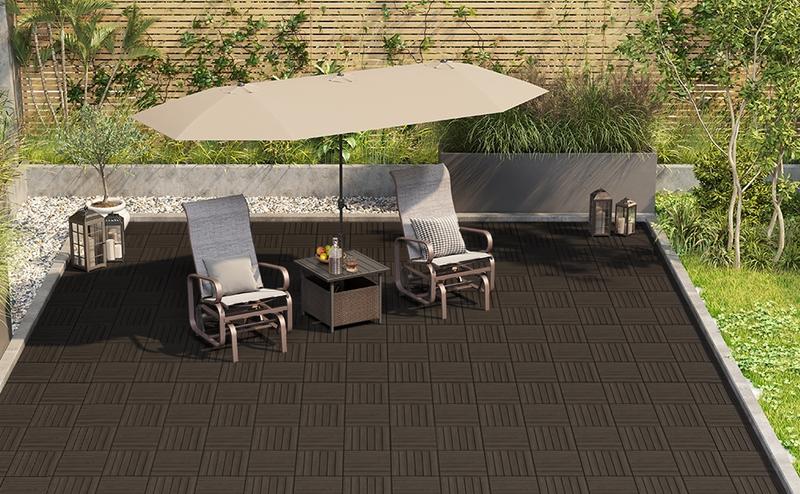 【27/54/108PCS】Yaheetech Acacia Wood Flooring Tiles - Waterproof Interlocking for Outdoor & Indoor/Patio/Garden/Deck, 12x12in - Durable & Natural Material 【27/54/108PCS】Yaheetech Acacia Wood Flooring Tiles - Waterproof Interlocking for Outdoor & Indoor/Patio/Garden/Deck, 12x12in - Durable & Natural Material