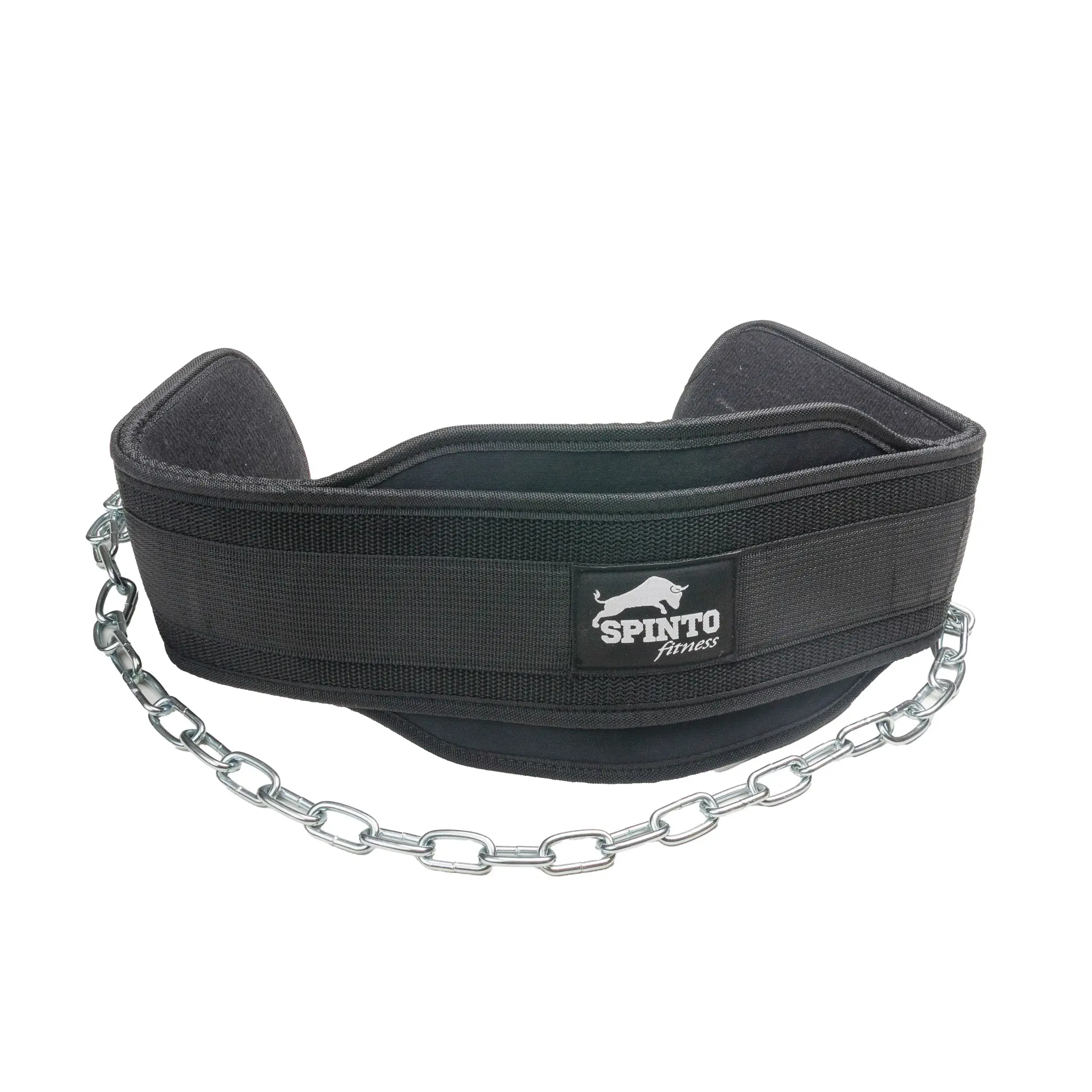 SPINTO FITNESS Dip Belt with Adjustable Heavy-Duty Steel Chain - Contoured Polypropylene Workout Belt with Reinforced Stitching and Dual Carabiners for Weightlifting & Pull-Ups, Weightlifting Belt