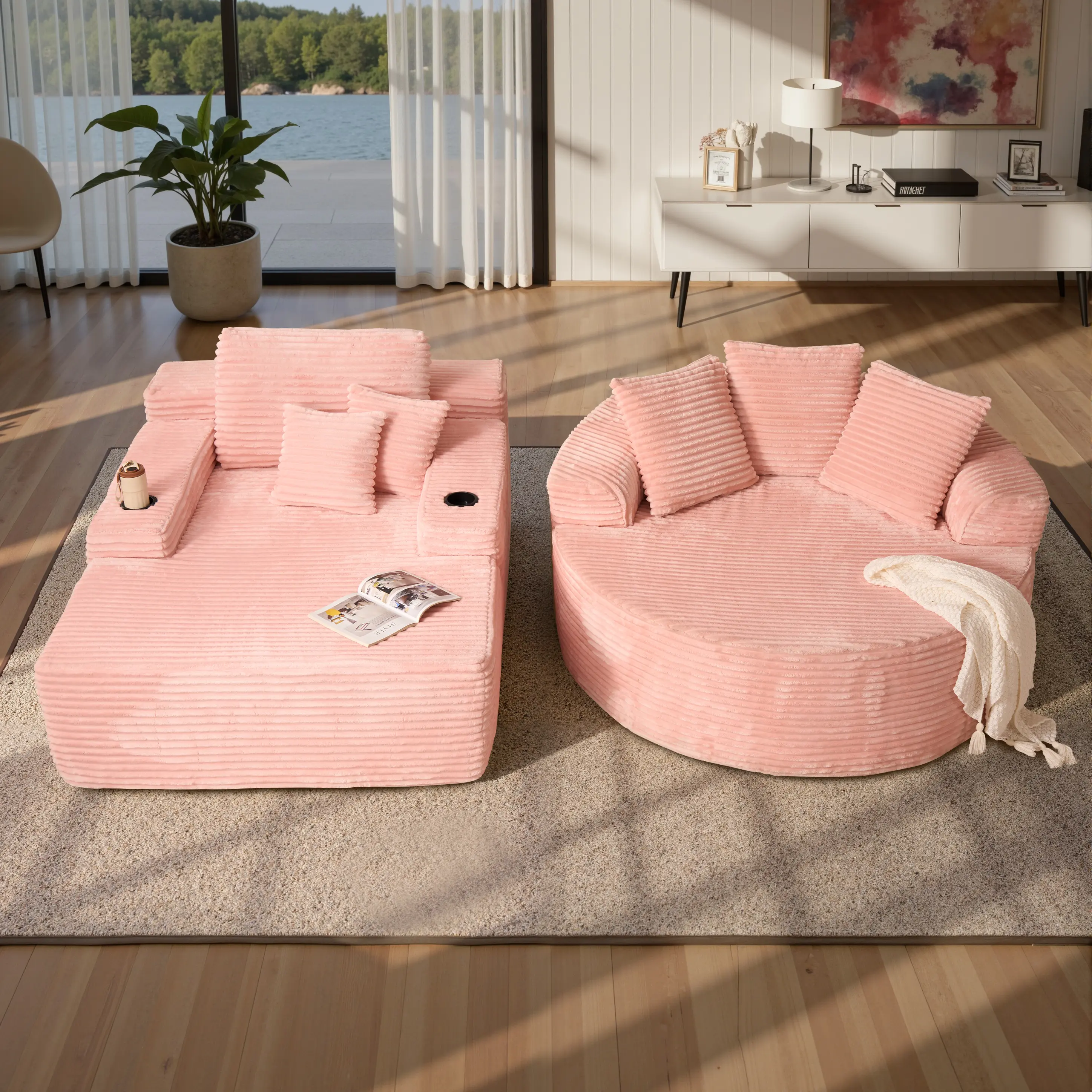 2 PCS Set - Pink Plush