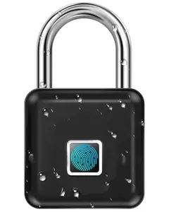 Fingerprint Padlock, Locker Lock, Keyless  Padlock Outdoor Fingerprint Lock Combination Gate Locks for Gym Storage - Black Waterproof ,Door Lock with BLE