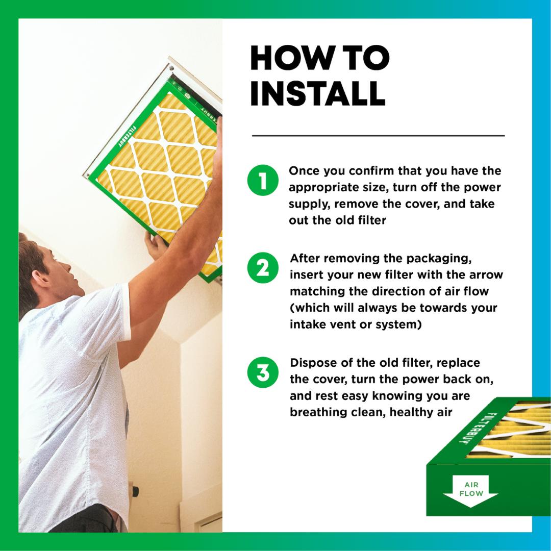 Filterbuy Air Filters | MERV 11 Allergen Defense | Pleated HVAC AC Furnace Filter Replacements | Easy Installation | Made in USA | Eco-Friendly