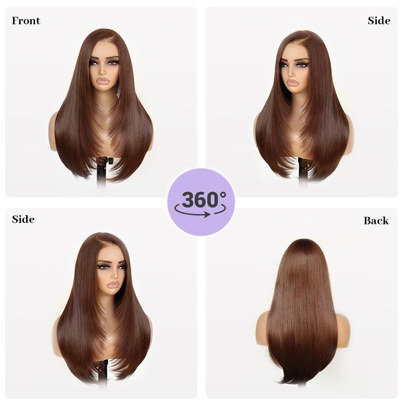 [Blend]9x7 Glueless C-Part Layered Wig Wear and Go Lace Front Straight Wig Pre Plucked Pre Cut Tiny Knots