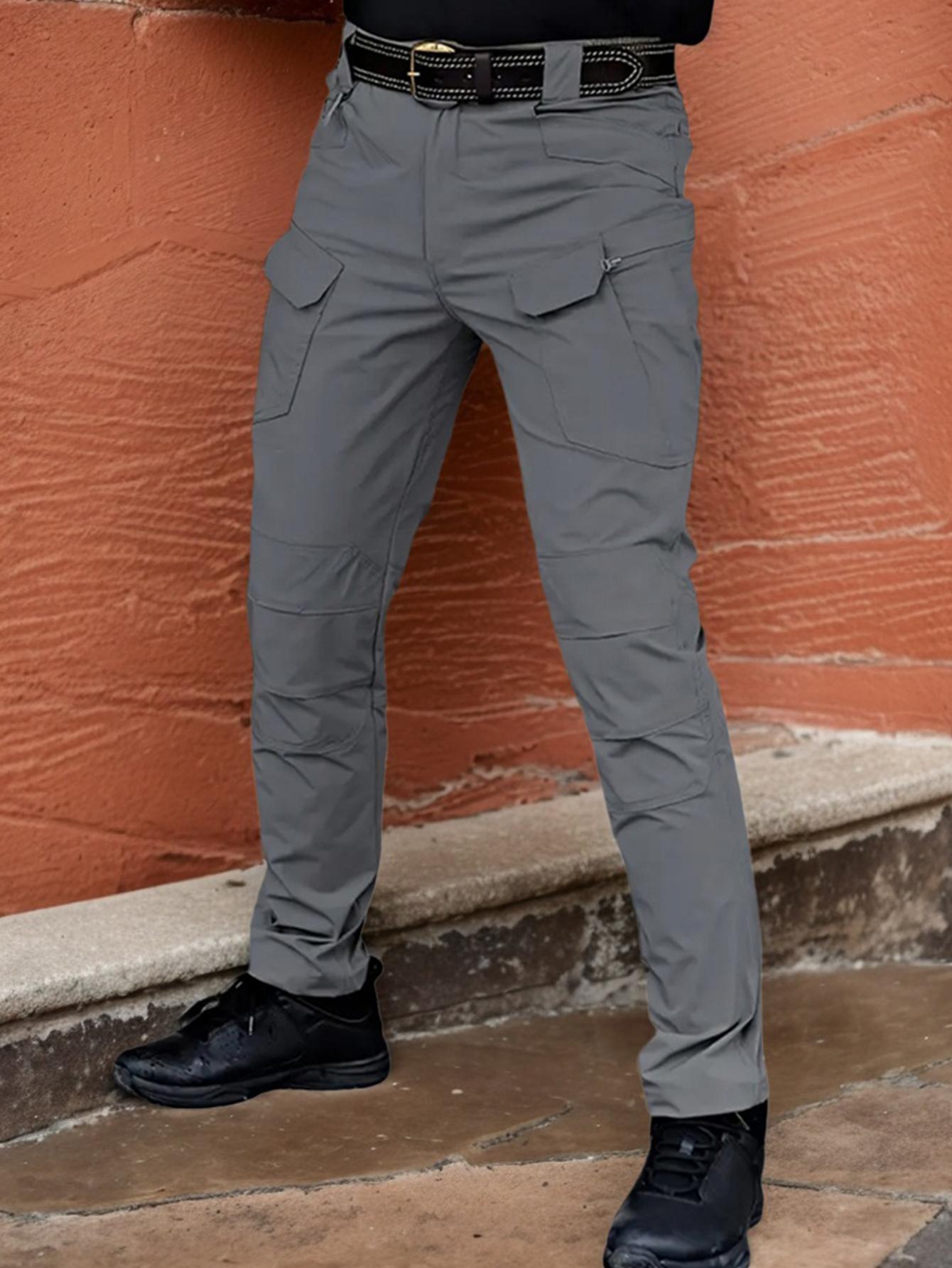 Mens High-Performance Tactical Cargo Pants - Waterproof, Sweatproof for Outdoor Hiking - Durable, Multi-Pocket Design, All-Weather Wear Resistance