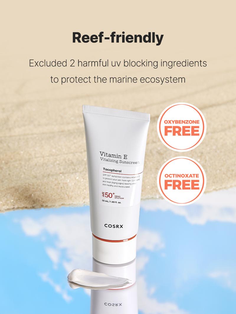 [COSRX Official] Vitamin E Vitalizing Sunscreen SPF 50+ 50ml - OTC Approved Antioxidant-Rich Korean Sunscreen with No White Cast Tocopherol for Daily Skin Repair