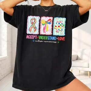 Autism Awareness T-Shirt, Accept Understand Love Autism Shirt, Autism Mom Tee, Special Education Teacher Shirt