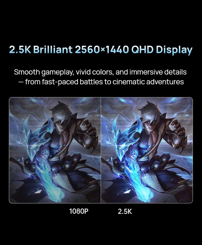 ARZOPA 16.1" 2.5K 180Hz Portable Gaming Monitor 107% sRGB 2560x1440 QHD 1080P Ultra Slim External Second Screen for Laptop PC PS5 Mac Xbox with Built-in KickStand & Dual Speakers