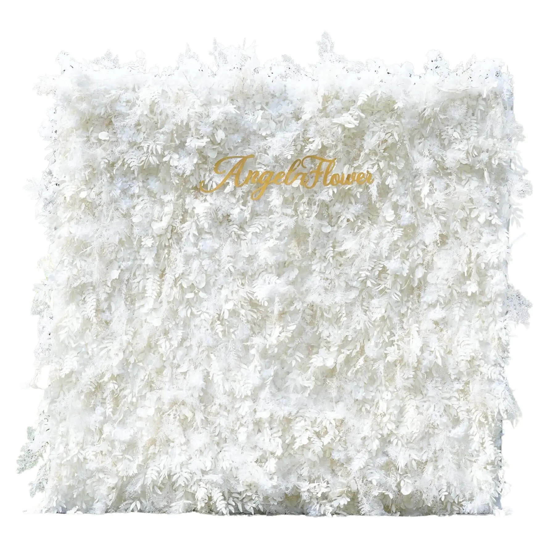 S-A8055  Wedding Backdrop Roll Up Fabric Flower Wall