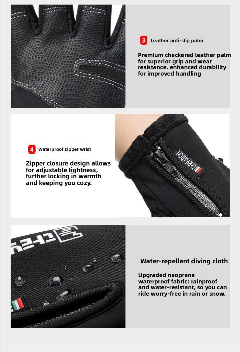 Outdoor Waterproof Gloves Touchscreen Compatible Winter Gloves for Men and Women Windproof and Warm Suitable for Cycling Unisex