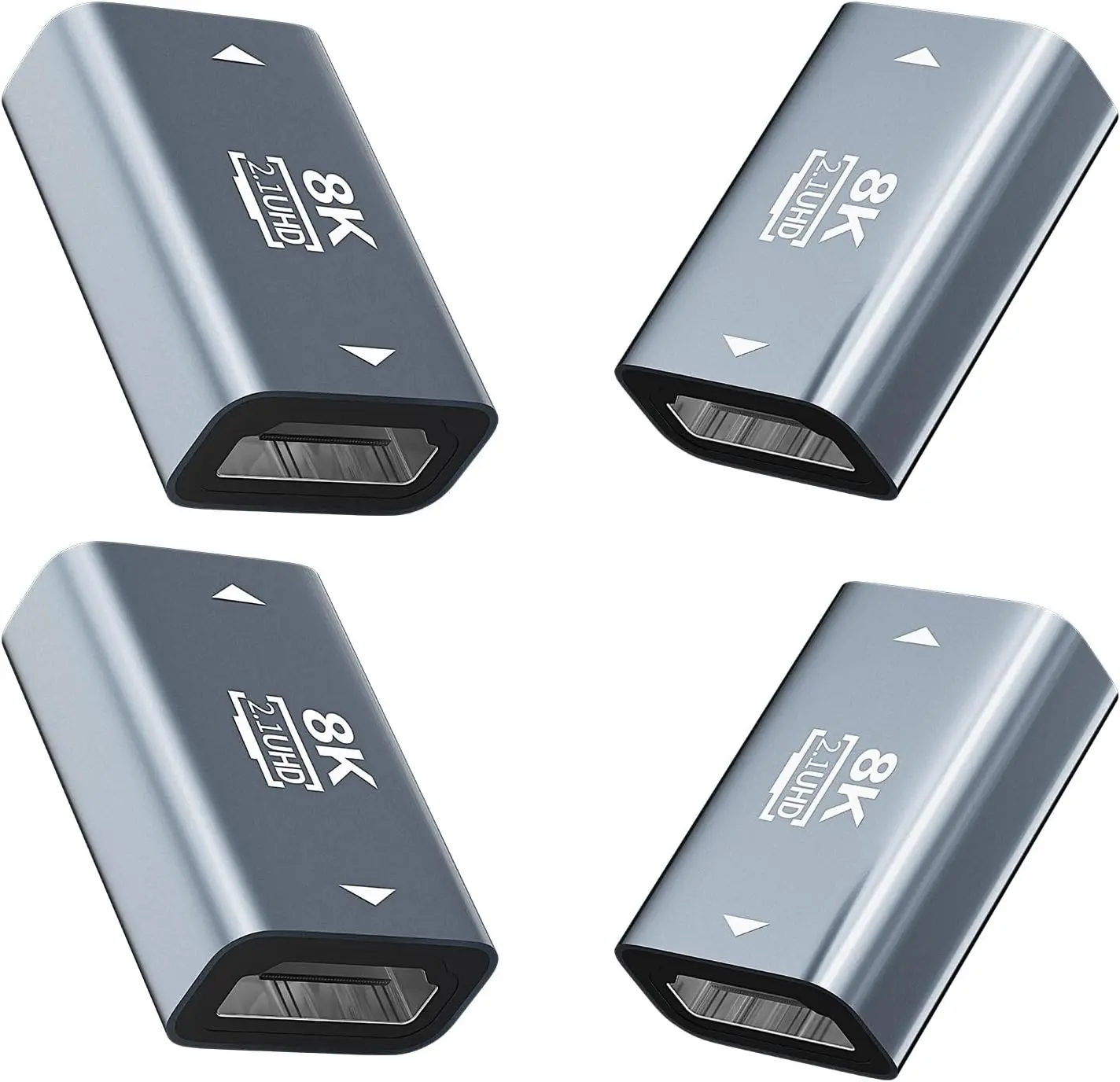 HDMI to HDMI Coupler 4 Pack, 8K@60Hz Female to Female Extension Adapter, HDMI 2.1 Connector, Support 8K@60Hz / 4K@120Hz 120UHD, 3D, HDR, ARC, Compatible with Laptop, PC, Monitor, HDTV