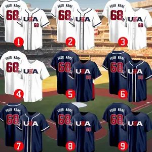 Custom Baseball Jersey Personalized Team Name Number USA Baseball Uniform Team shirt for Men Women Youth Kids Fan Apparel