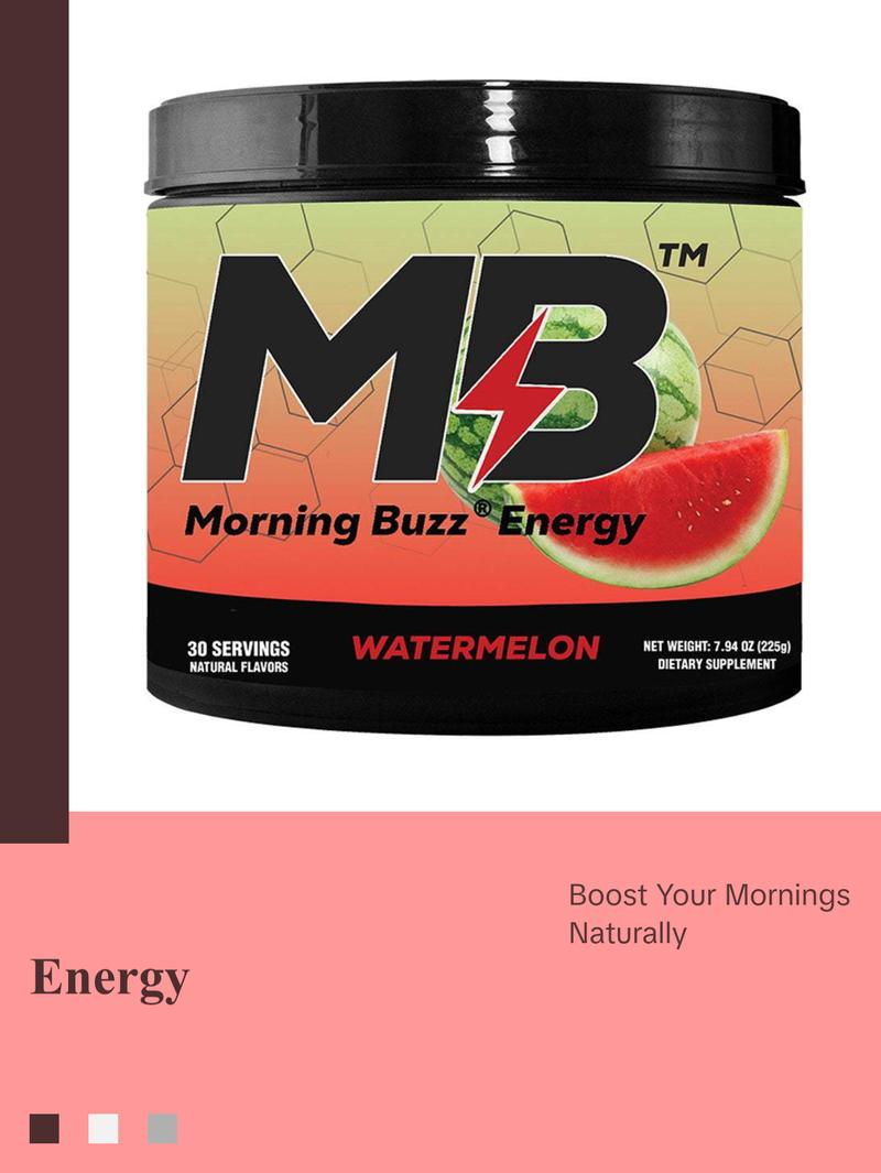 Morning Buzz Energy Powder Drink - Energy Boost Drink Mix - Sugar-Free Energy with Antioxidants - Morning Kickstart and Sports Nutrition Endurance Product - 30 Servings, Watermelon, 8 Ounces Morning Buzz Energy Powder Drink - Energy Boost Drink Mix - Sugar-Free Energy with Antioxidants - Morning Kickstart and Sports Nutrition Endurance Product - 30 Servings, Watermelon, 8 Ounces