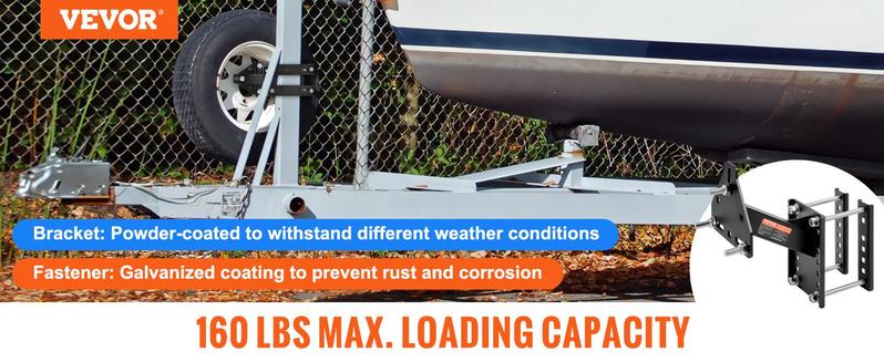 VEVOR Spare Tire Carrier, Trailer Spare Tire Mount, 160 lbs Capacity, Utility Trailer Accessories Fits Most 4 & 5 & 6 & 8 Lugs Wheels on 4", 4.25", 4.5", 4.75", 5", 5.5", 6", 6.5" Bolt Patterns VEVOR Spare Tire Carrier, Trailer Spare Tire Mount, 160 lbs Capacity, Utility Trailer Accessories Fits Most 4 & 5 & 6 & 8 Lugs Wheels on 4", 4.25", 4.5", 4.75", 5", 5.5", 6", 6.5" Bolt Patterns