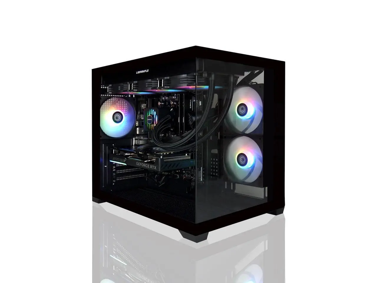 AVGPC Hellfire Gaming PC AMD Ryzen 5 9600X; GeForce RTX 5070 12GB; 16GB DDR RAM; 1 TB NVME M.2 SSD; 360mm AIO Liquid Cooler; ARGB Fans; WiFi/AC ; Dual Chamber Case; Windows 11 Home