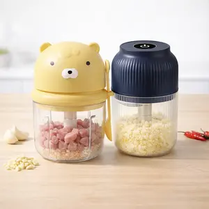 350ml Electric Mini Garlic Chopper (11.8oz), Portable Rechargeable Food Processor with 3 Sharp Blades, Works for Single Cloves, One-Touch Vegetable & Nut Mincer for Meal Prep & Baby Food