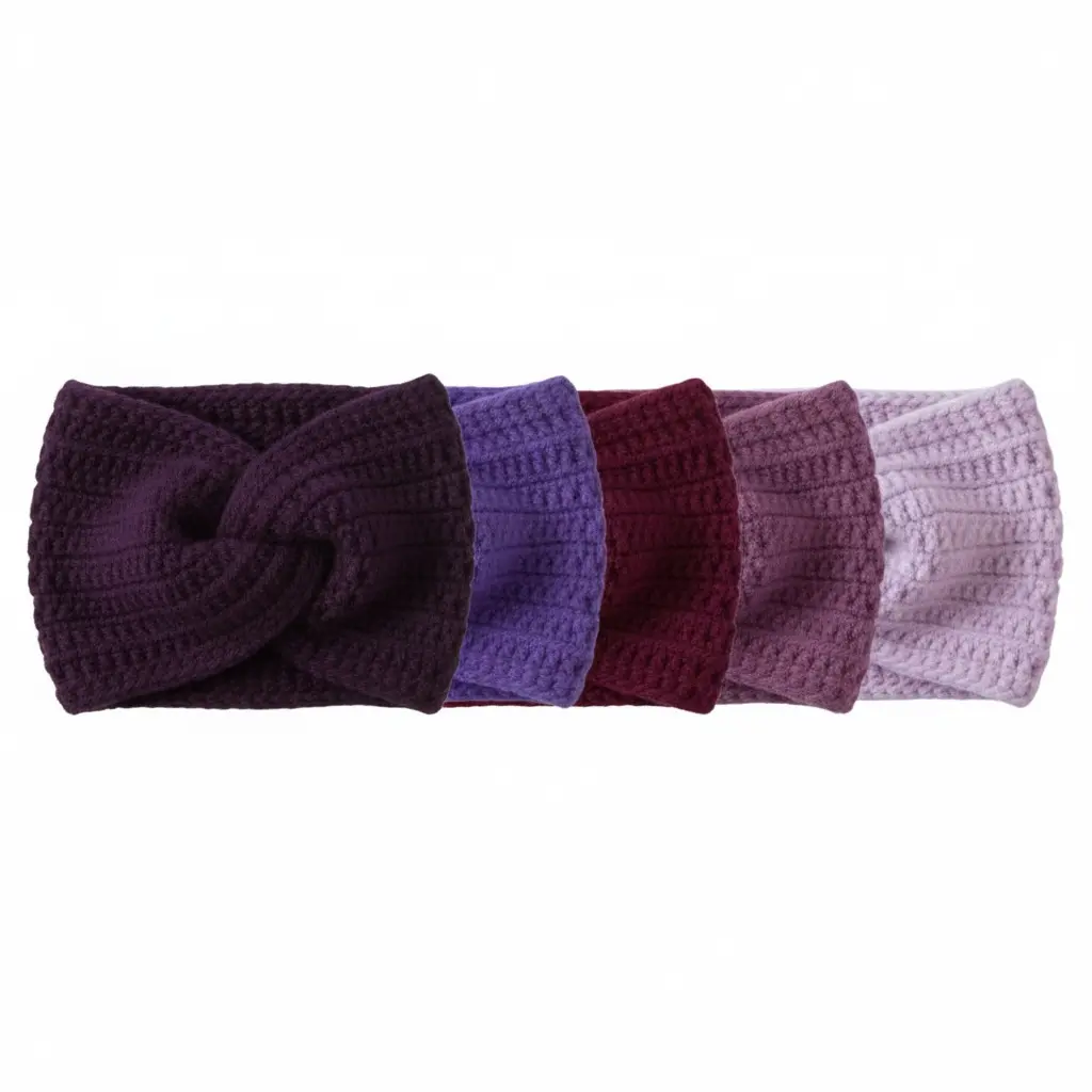 Purple Headband Bundle- 4 Pack Handmade Crochet Ear Warmers  display picture 1