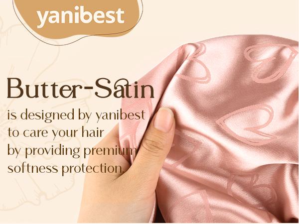 YANIBEST Double Layer Silk Satin Bonnet for Sleeping Women Printed Pattern Satin Bonnet with Tie Band for Women Curly Natural Hair Elastic Tie Band for Curly Hair Night Cap TikTokShopBlackFriday