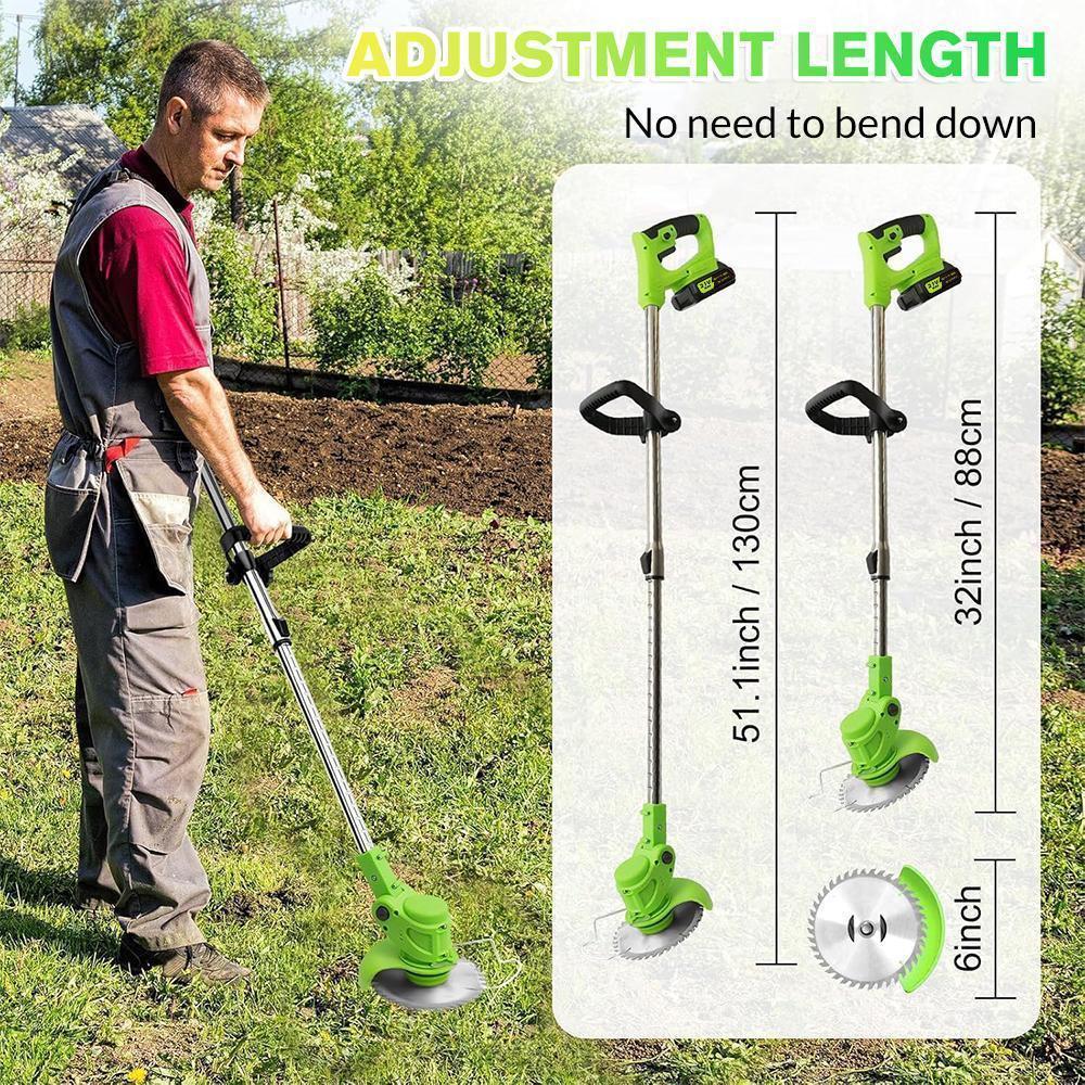 Cordless Electric Weed Eater 3-in-1, Lightweight Grass Trimmer with 2 Batteries, Stringless Lawn Edger & Brush Cutter for Yard and Garden,for Valentine’s Day Gift