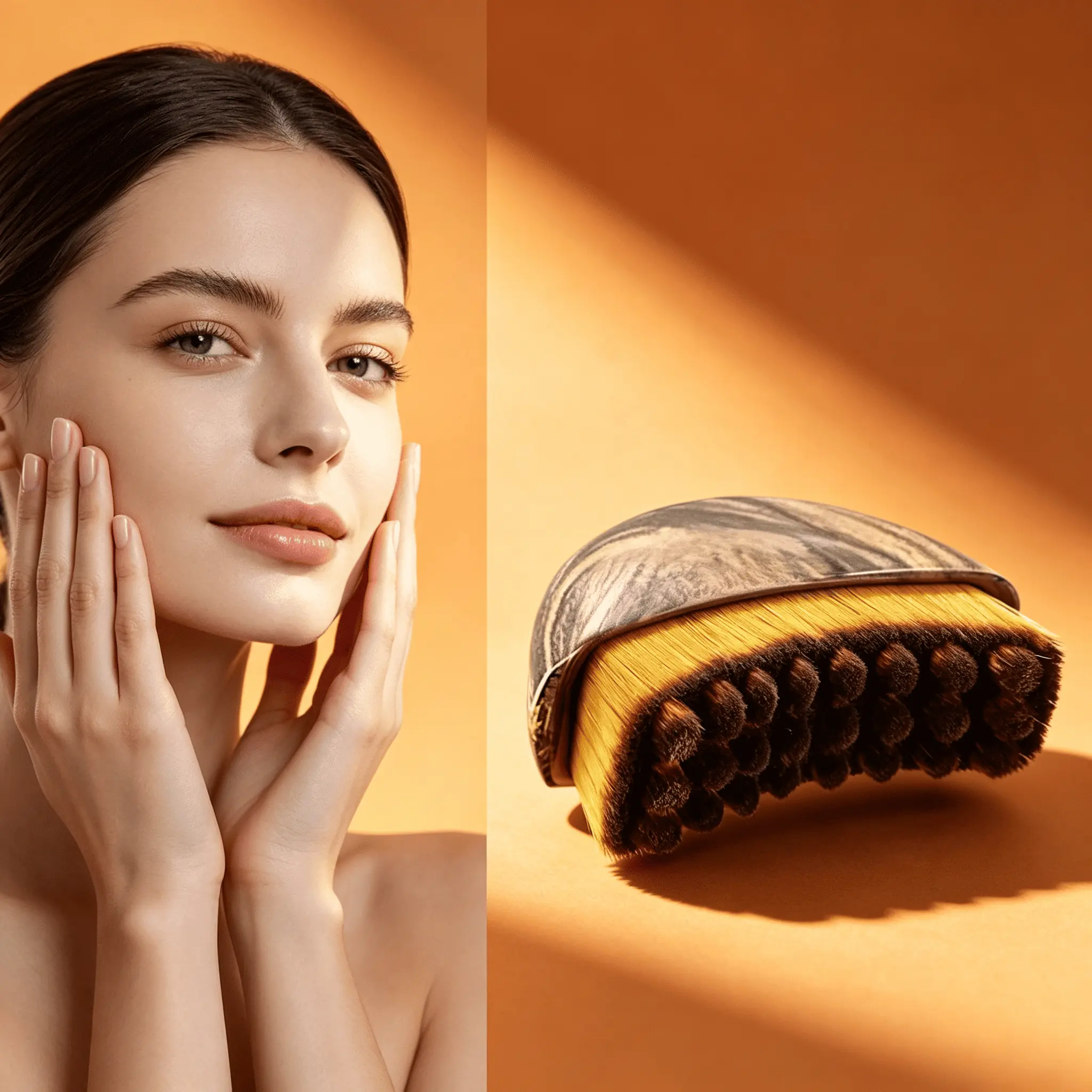 Ergonomic Crescent Wood Lymph Face Sculpting Massage Brush, Natural Handheld Facial Massager Draining Facial Lymph, Firming Skin, Reducing Puffiness & Double Chin, Defining Jawline, Multi-Use Face Neck Tool for Convenient Home Skincare