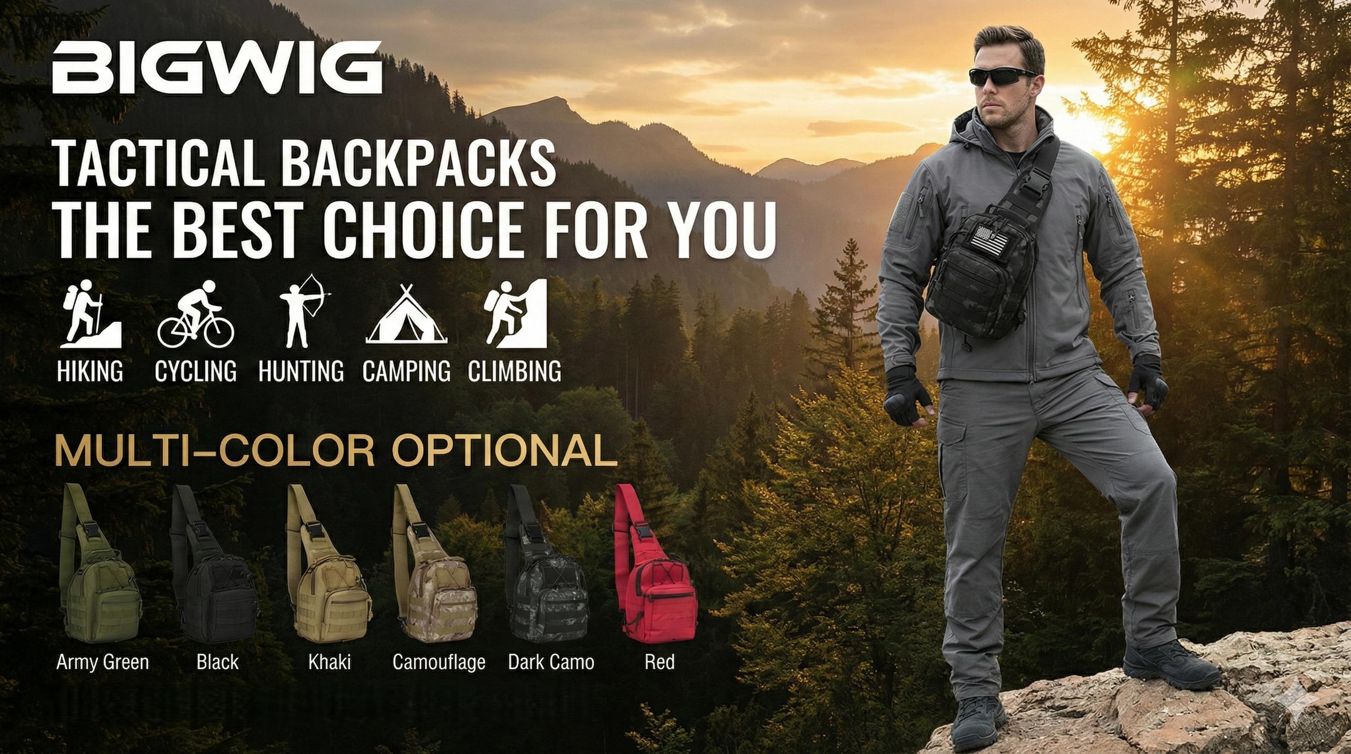 Outdoor Tactical Bag Backpack, Military Sport Bag Pack Cross-body Molle Sling Shoulder Backpack Tactical Bag for Every Day Carry FathersDayGift #SpringStatements