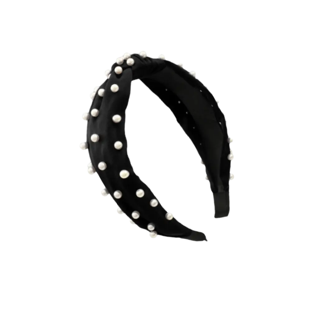 Black Pearl Studded Headband