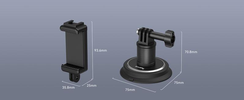 SmallRig 2-in-1 Gym Magnetic Suction Cup Phone Holder for iPhone 17/16Pro Max &Build in 6 Magnets Powerful Car Mount for GoPro Hero 13/12/11/10, for Akaso, for Insta360, for DJI OSMO Action 4/5, Pocket 3 and Phone 4347