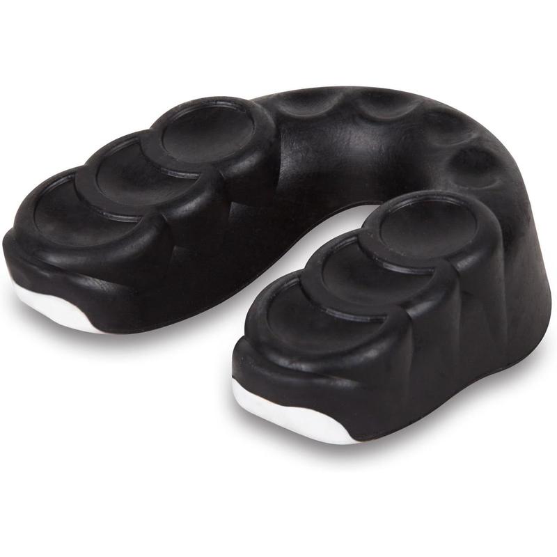 Professional Sports Mouthguard with Custom Fit Technology - Advanced Gel Frame - Shock Absorption System - Breathing Channel Design - Dual Layer Protection - Black and White - Boxing MMA Martial Arts Football Basketball
