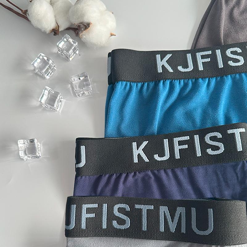 12 pieces/package Men's solid color spliced letter print simple boxer briefs, fabric for men's clothing, moisture-absorbing and sweat-wicking, antibacterial and deodorizing, soft and durable with shape retention, suitable for autumn wear - KJFISTMU