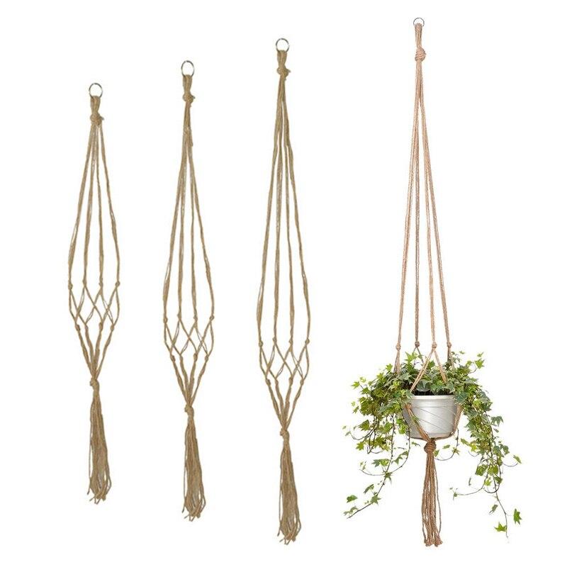 Aesthetic woven plant hanging basket cotton rope sling basket, Indoor plants, Fake hanging plant, Clean girl, Home decor,