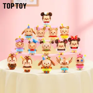 TOPTOY Mickey&Minnie Cocoa Workshop Plush Pendant Blind Box with Stitch, Mickey, Minnie & Donald Duck, Cute Collectible Keychain Dolls, Random Surprise Toys as Ideal Holiday & Birthday Gifts, Lovely Backpack Decor Ornaments