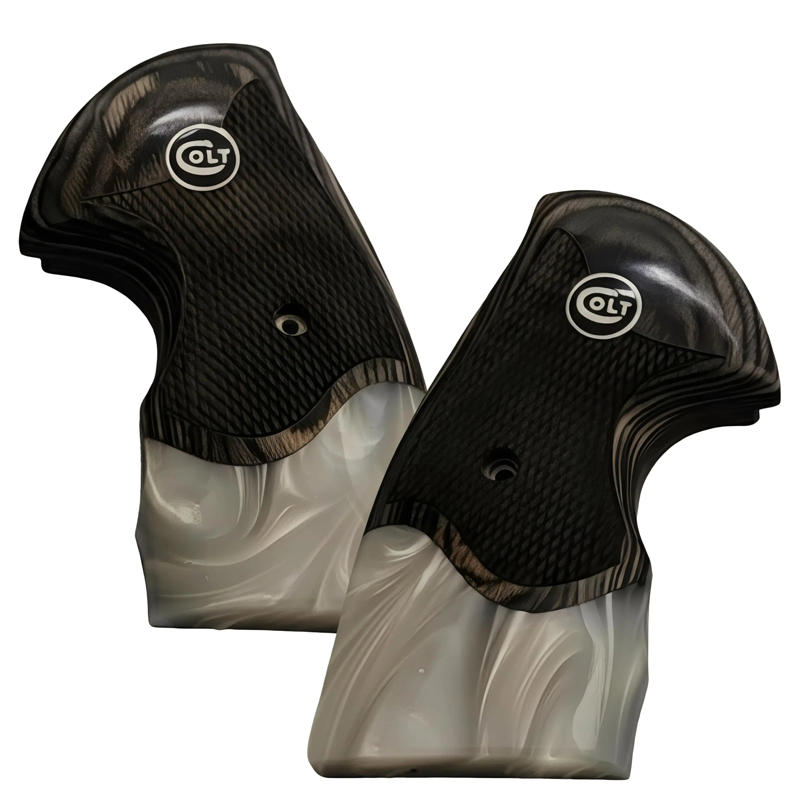 Colt Python Black Rosewood Panels Pearl Acrylic Black Medallion Silver ...
