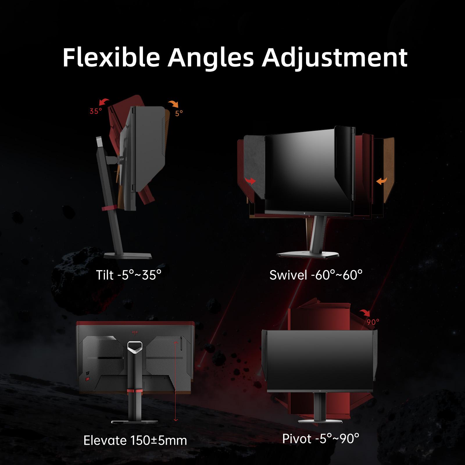 KTC 27" 2K 200Hz 27M1 Monitor, 2560x1440P OC 210Hz Fast IPS Gaming with Shielding Hood Dual 2W Speakers VESA Mount Tilt Swivel Pivot Height Adjustment 3-Year Warranty