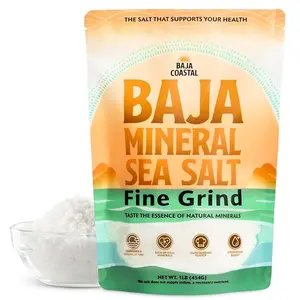 Baja Coastal Mineral Sea Salt - 100% Organic, Unrefined, Low Sodium, Rich in Minerals, Perfect for Cooking, Hydration & Grinding