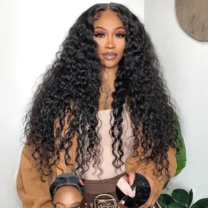 Glueless Wigs Human Hair Pre Plucked Pre Cut 6x4 5x5 Hd Lace Closure Wear and Go Deep Wave Curly 13x4 13x6 Lace Front Wigs for Black Women Wet and Wavy Natural Hairline