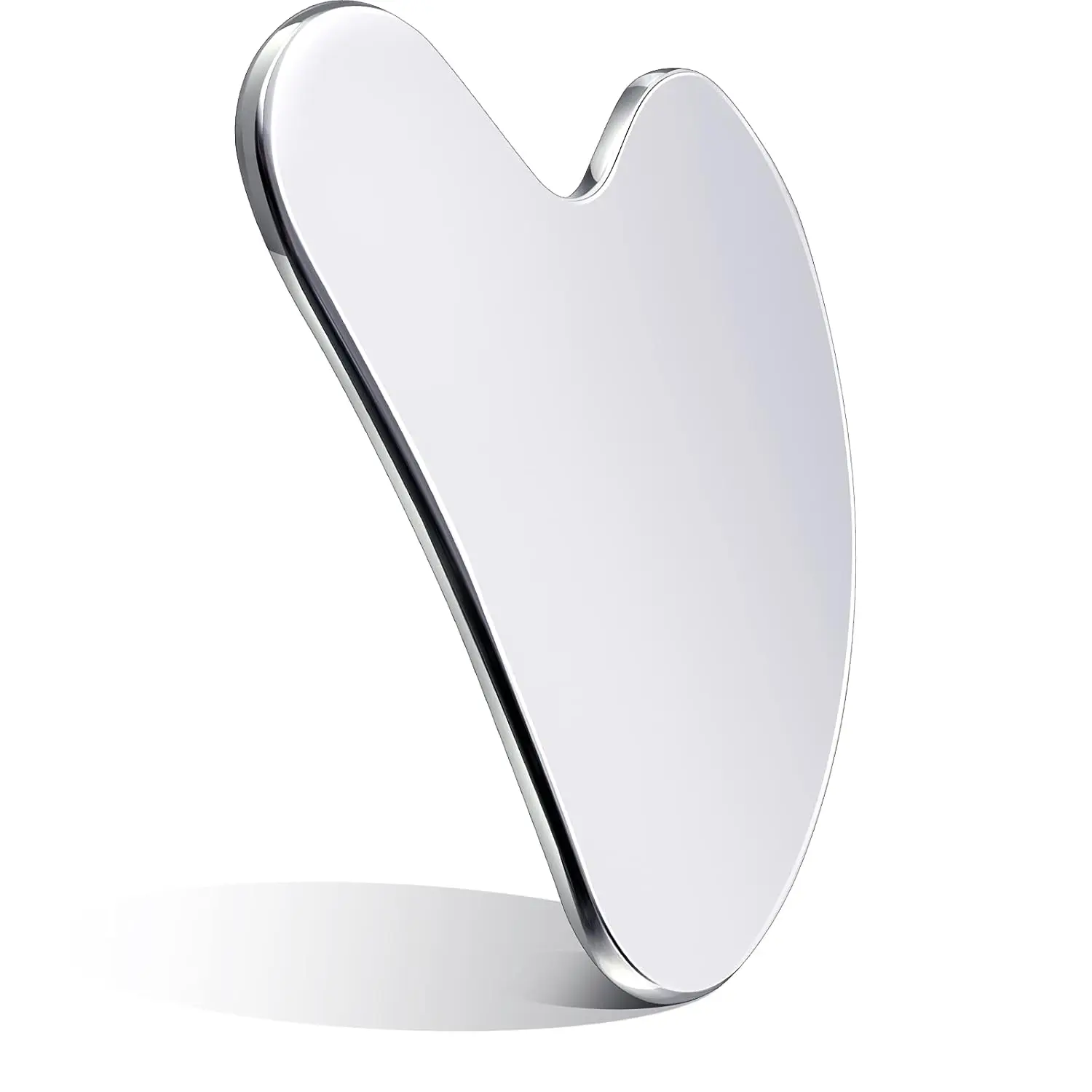 Summervibes 304 Stainless Steel Gua Sha Tool Facial & Body Massage Tool for Relaxation & Skincare Routine, Puffiness Appearance Care, Jawline Contour Tool with Travel Pouch Silver 100G