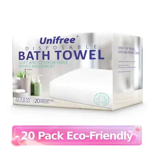 Unifree Large Disposable Bath Towels – Soft, Thick, Eco-Friendly, Individually Wrapped – Portable and Multifunctional – Personal Travel Essentials, Hotel, Beach, Gym, newyearnewme