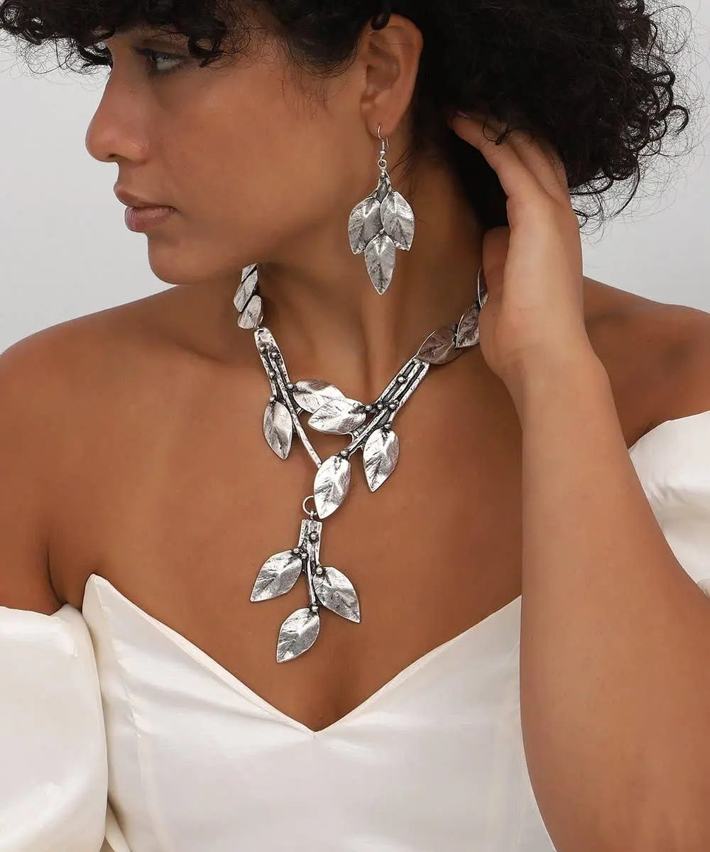 Fine silver plated hand made jewelry set Hypoallergenic ► Lead, Nickel, Cadmium free.