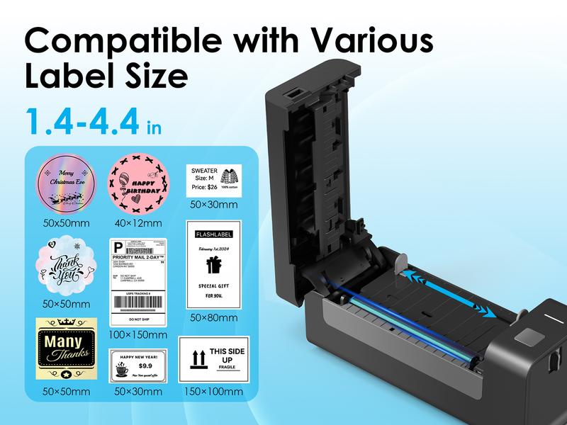 Bluetooth Shipping Label Printer 4x6 Thermal Wireless Inkless Label Printer Universal Multi-Platform Adapter for IOS, Android,macOS,Windows – Compatible with Major platform,Widely Used for Amazon, Ebay, Shopify, Etsy, USPS,Aliexpress,Temu Usb Flash Drive