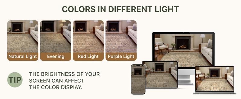 GENIMO Area Rugs, Ultra-Thin Foldable Low Pile Machine Washable Rug, Lightweight Machine Washable Rugs for Living Room Bedroom